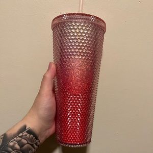 BNWT Starbucks overseas peach ombre glitter studded tumbler